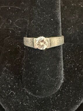 Sterling Silver Solitaire Crystal Ring in Silver